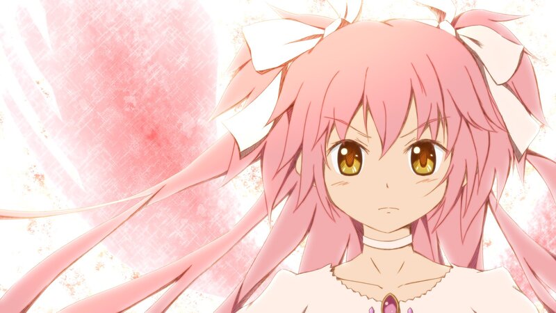 Pink-haired Anime Girl — Pink, Calm, White Bow