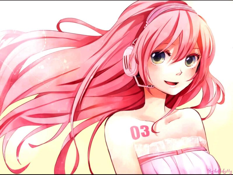 Pink-haired Anime Girl — Pink, Cheerful, Headphones