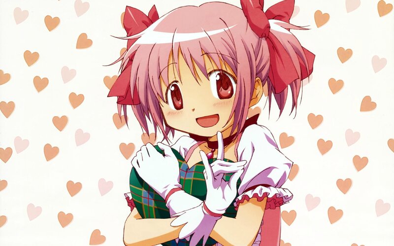 Pink-haired Anime Girl — Pink, Cheerful, Hearts, Bows