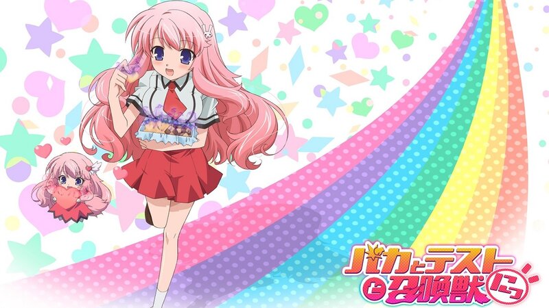 Pink-haired Anime Girl — Pink, Cheerful, Rainbow