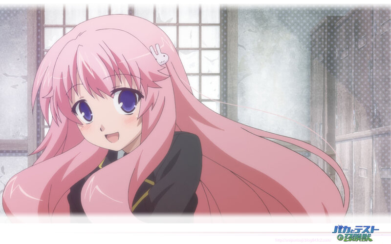 Pink-haired Anime Girl — Pink, Cheerful, School Uniform, Hair Clip, Window