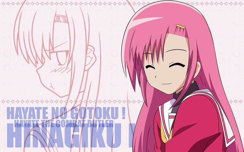 Pink-haired Anime Girl — Pink, Cheerful, School Uniform, Line Art