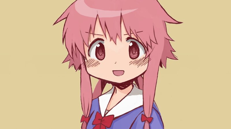 Pink-haired Anime Girl — Pink, Cheerful, School Uniform, Red Bow