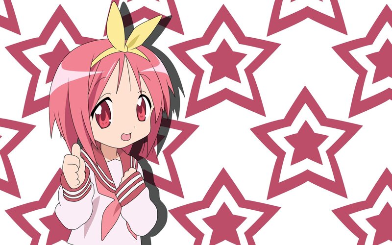 Pink-haired Anime Girl — Pink, Cheerful, Stars