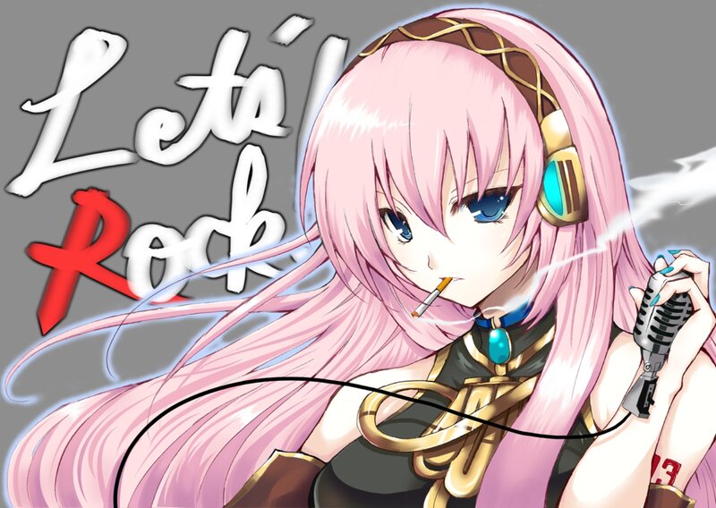 Pink-haired Anime Girl — Pink, Confident, Microphone