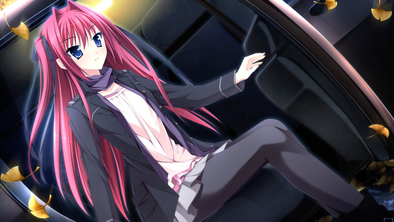 Pink-haired Anime Girl — Pink, Dramatic, Autumn