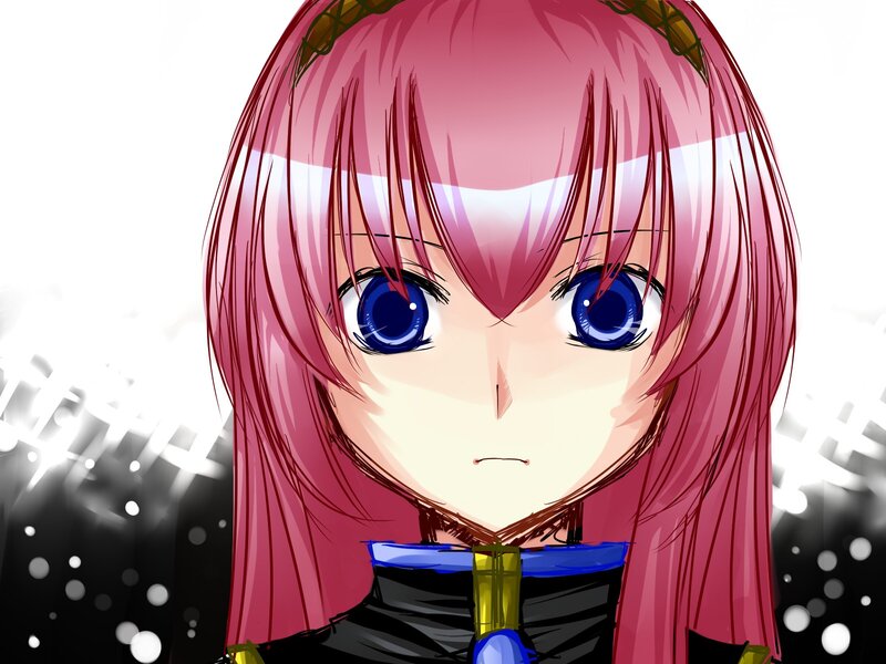 Pink-haired Anime Girl — Pink, Dramatic, Blue Eyes, Headband