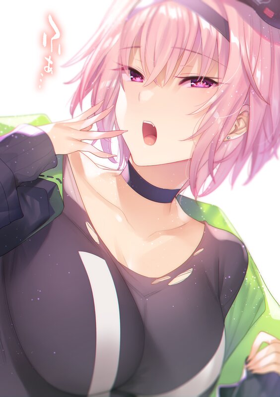 Pink-haired Anime Girl — Pink, Dramatic, Choker
