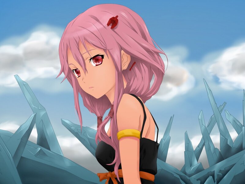 Pink-haired Anime Girl — Pink, Dramatic, Crystals