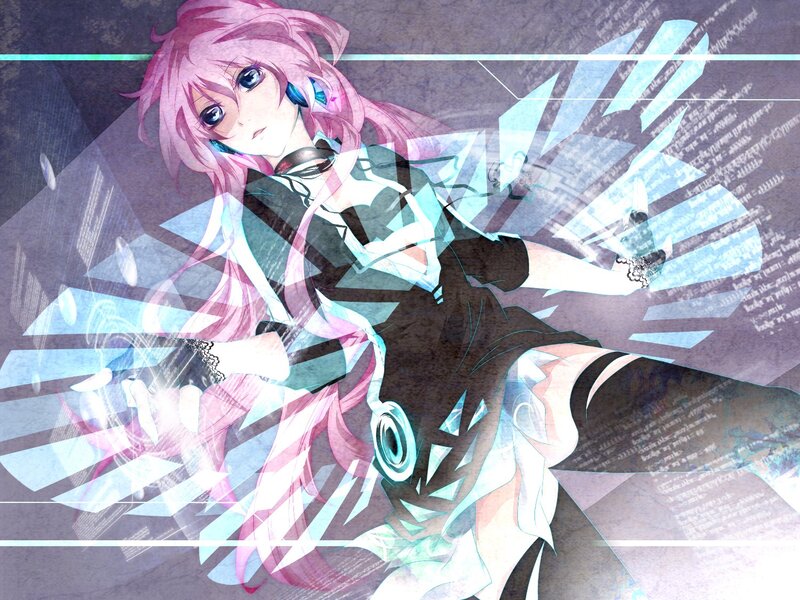Pink-haired Anime Girl — Pink, Dramatic, Headphones, Digital Effects