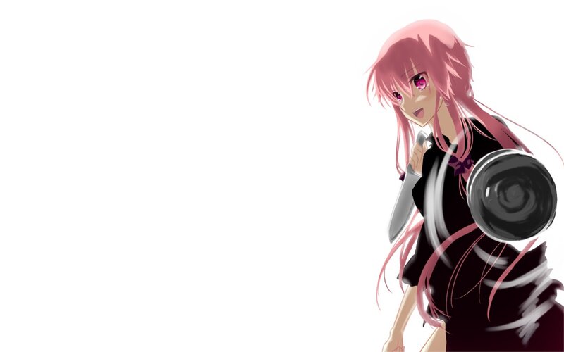 Pink-haired Anime Girl — Pink, Dramatic, Knife
