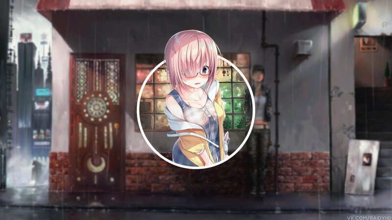 Pink-haired Anime Girl — Pink, Dramatic, Night, Rainy Street