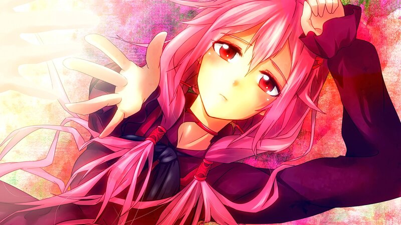 Pink-haired Anime Girl — Pink, Dramatic, Red Eyes, Long Hair
