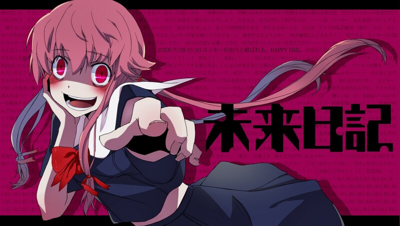 Pink-haired Anime Girl — Pink, Dramatic, School Uniform, Red Bow