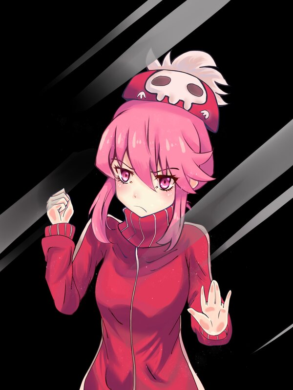 Pink-haired Anime Girl — Pink, Dramatic, Skull Hat