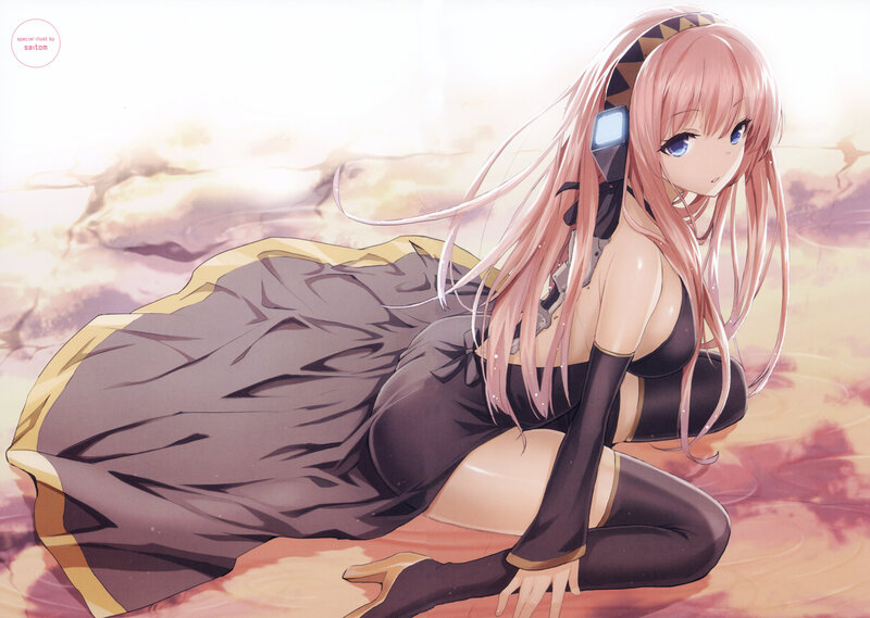 Pink-haired Anime Girl — Pink, Dramatic, Sunset, Headset