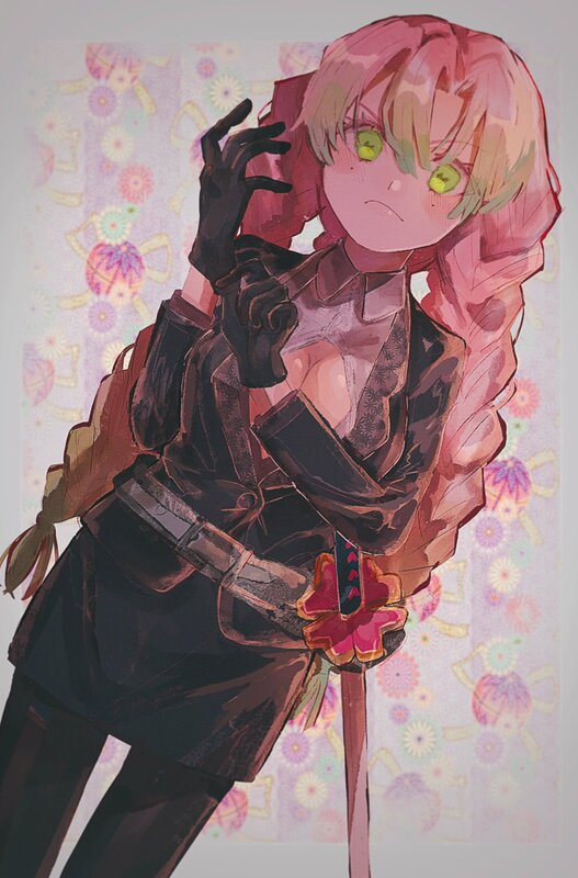 Pink-haired Anime Girl — Pink, Dramatic, Sword, Gloves