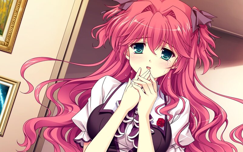 Pink-haired Anime Girl — Pink, Dramatic, Tears