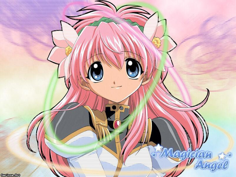 Pink-haired Anime Girl — Pink, Dreamy, Flowers, Green Ring