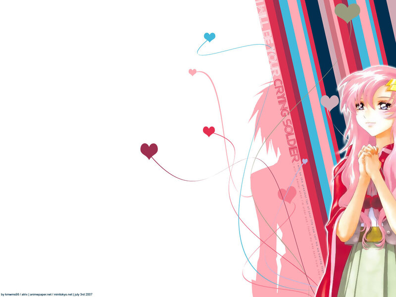 Pink-haired Anime Girl — Pink, Dreamy, Hearts, Stripes