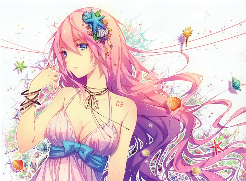Pink-haired Anime Girl — Pink, Dreamy, Seashells