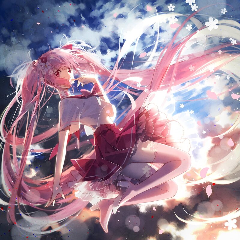 Pink-haired Anime Girl — Pink, Dreamy, Spring, Digital Art, Cherry Blossoms