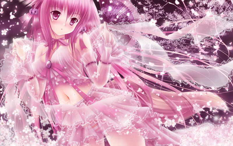 Pink-haired Anime Girl — Pink, Dreamy, Spring
