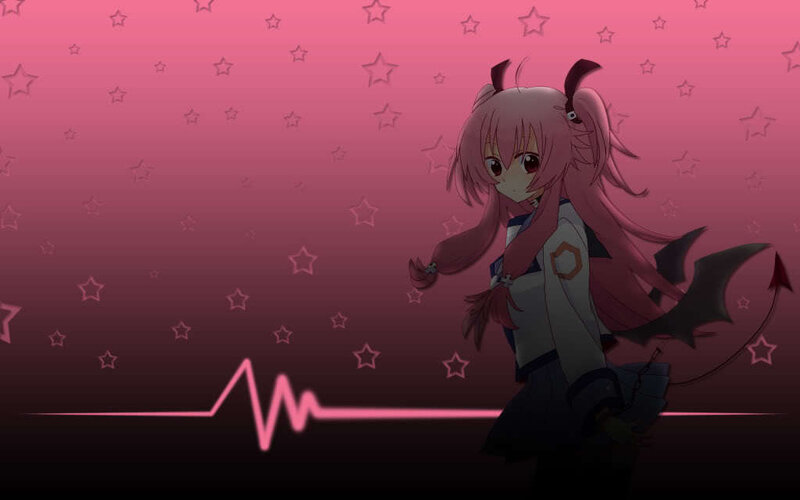 Pink-haired Anime Girl — Pink, Dreamy, Stars