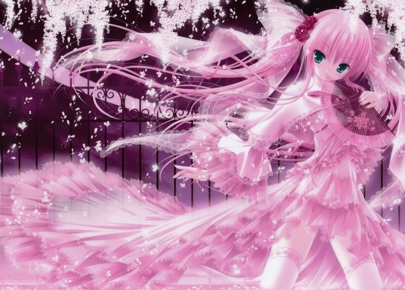 Pink-haired Anime Girl — Pink, Dreamy