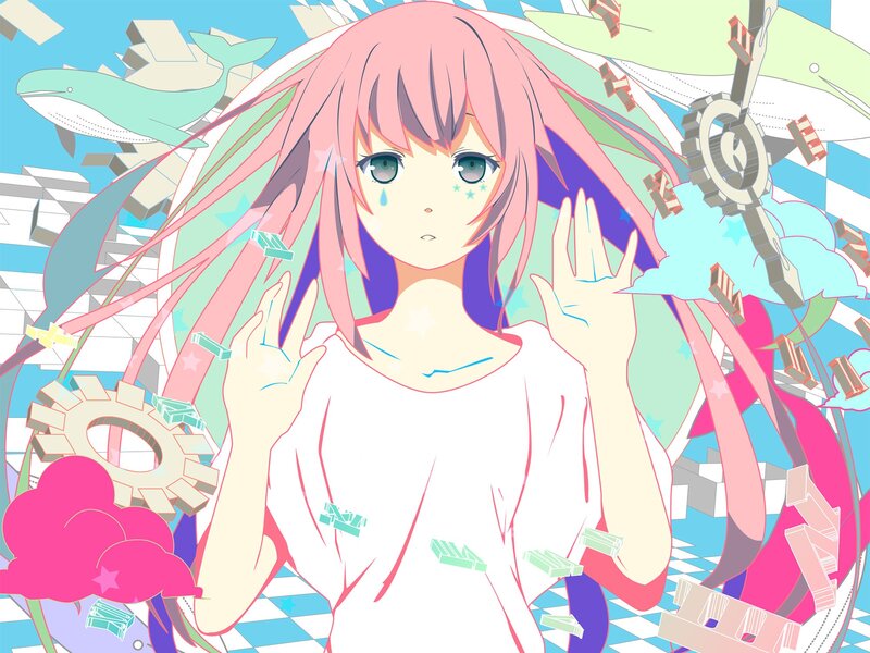 Pink-haired Anime Girl — Pink, Dreamy, Whale, Gears