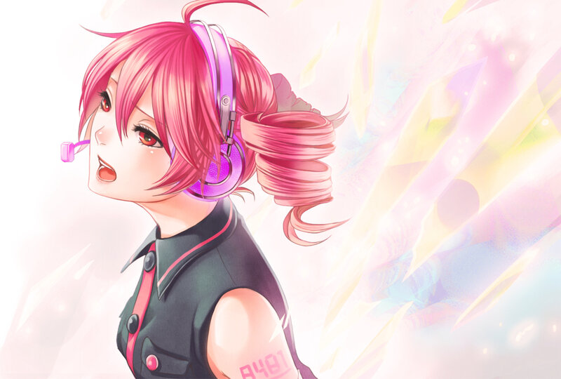Pink-haired Anime Girl — Pink, Dynamic, Digital Art