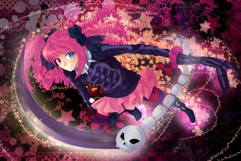 Pink-haired Anime Girl — Pink, Dynamic, Energetic