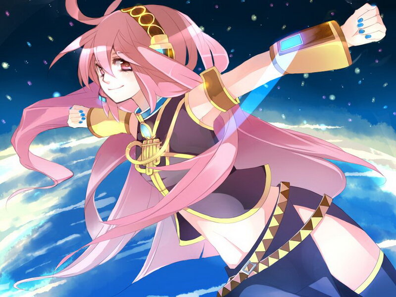 Pink-haired Anime Girl — Pink, Dynamic, Night