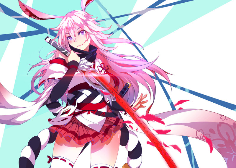 Pink-haired Anime Girl — Pink, Dynamic, Sword, Mask