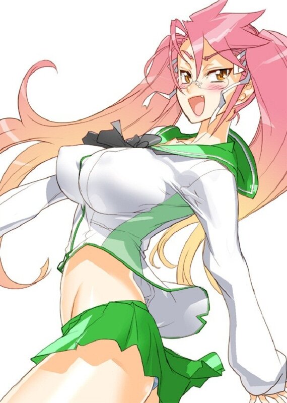 Pink-haired Anime Girl — Pink, Energetic, Glasses