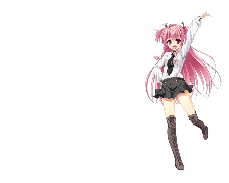 Pink-haired Anime Girl — Pink, Energetic, School Uniform, Knee-high Boots