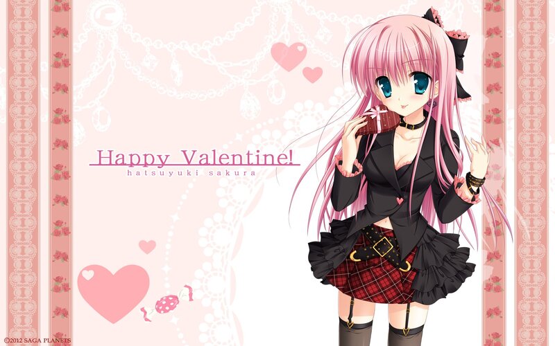 Pink-haired Anime Girl — Pink, Festive, Heart