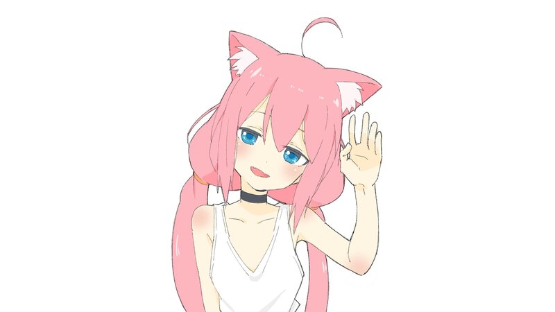 Pink-haired Anime Girl — Pink, Friendly