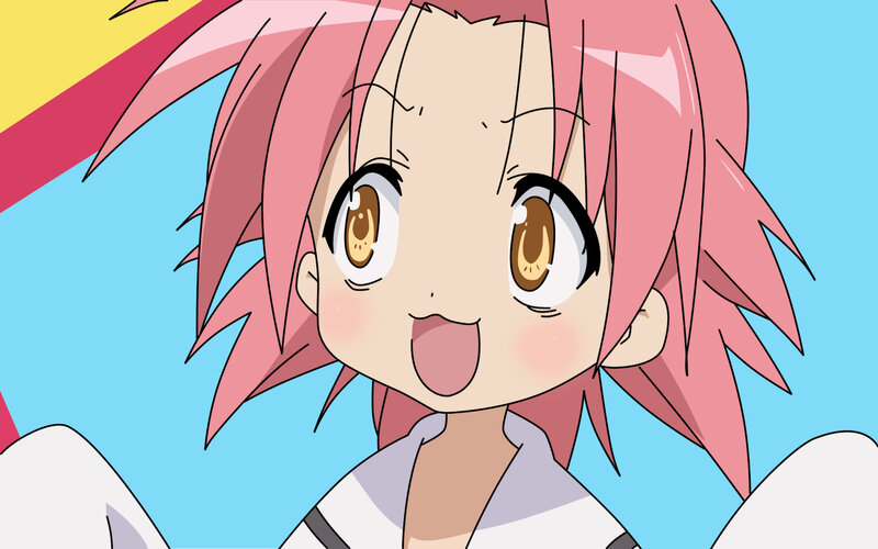 Pink-haired Anime Girl — Pink, Happy, Eyes, Blush