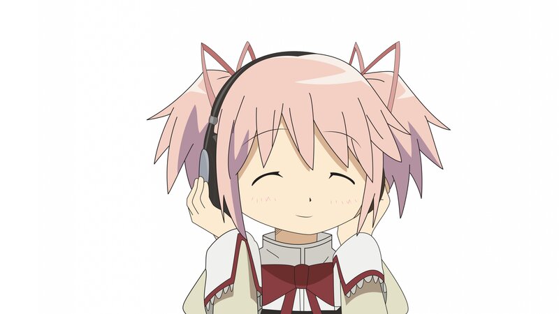 Pink-haired Anime Girl — Pink, Happy, Headphones