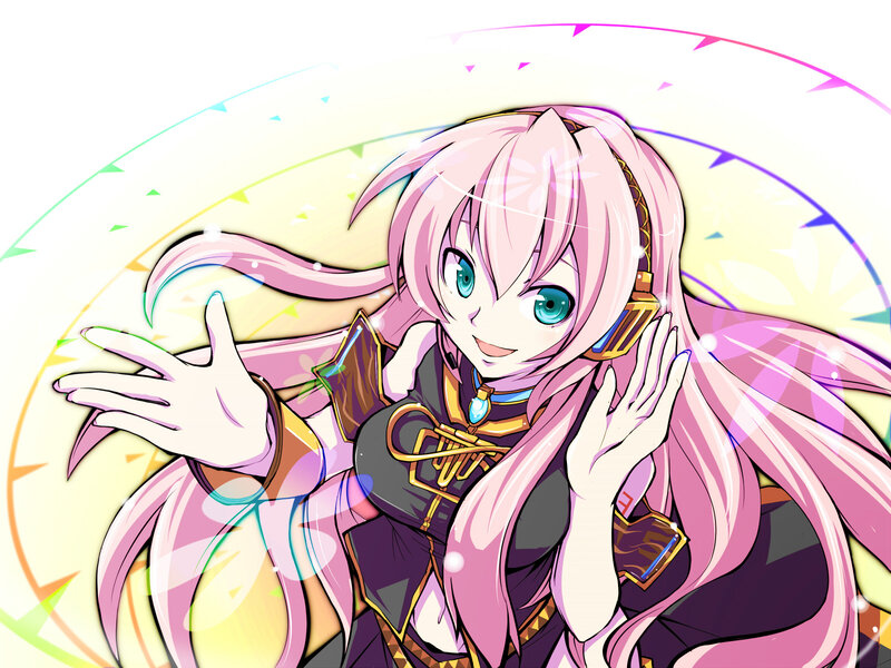 Pink-haired Anime Girl — Pink, Happy