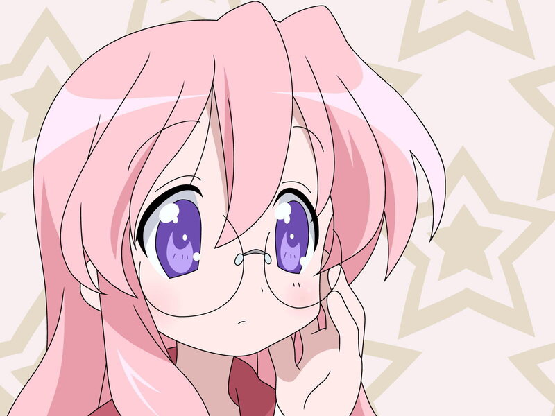 Pink-haired Anime Girl — Pink, Innocent, Glasses