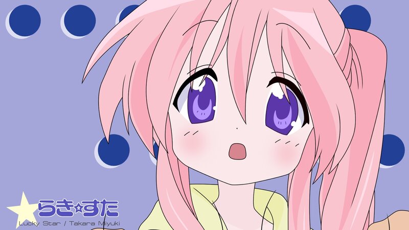 Pink-haired Anime Girl — Pink, Innocent, Purple Eyes