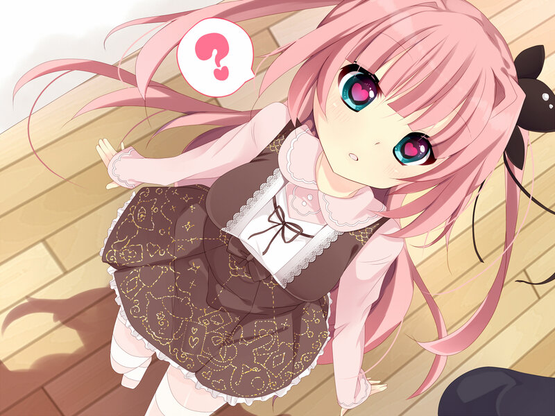 Pink-haired Anime Girl — Pink, Innocent, Question Mark