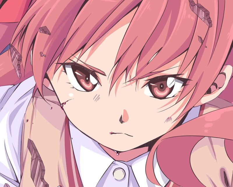 Pink-haired Anime Girl — Pink, Intense, Blood