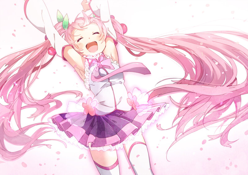 Pink-haired Anime Girl — Pink, Joyful, Spring