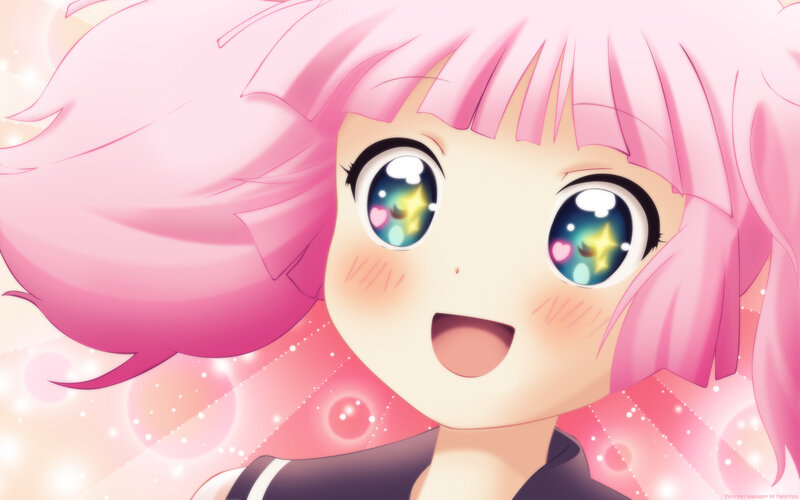 Pink-haired Anime Girl — Pink, Joyful