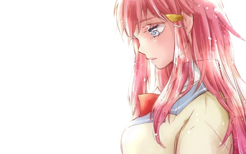 Pink-haired Anime Girl — Pink, Melancholic, Tear
