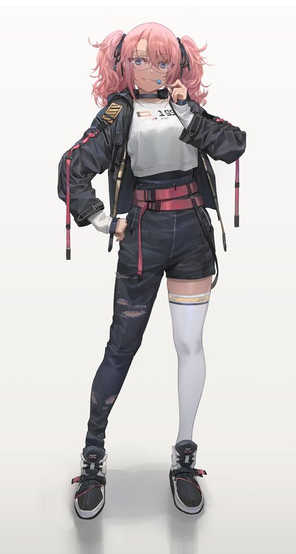 Pink-haired Anime Girl — Pink, Neutral, Digital Art, Glasses