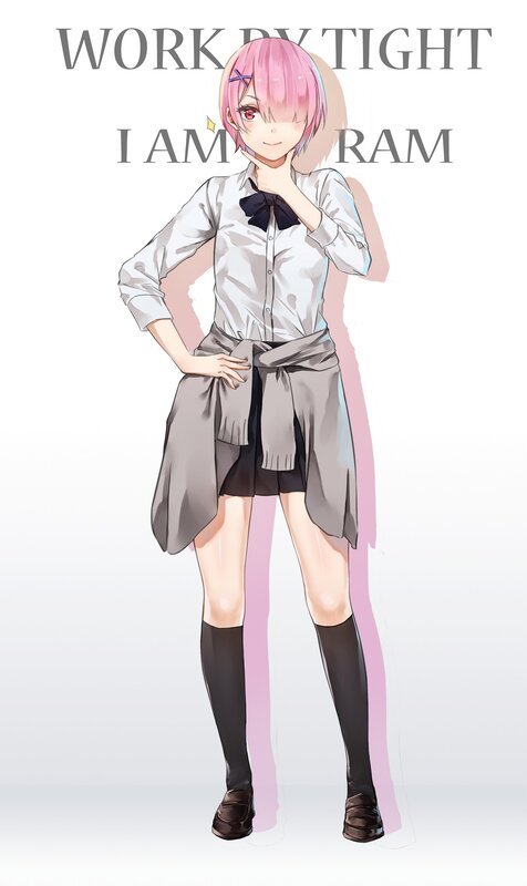 Pink-haired Anime Girl — Pink, Neutral, White Shirt